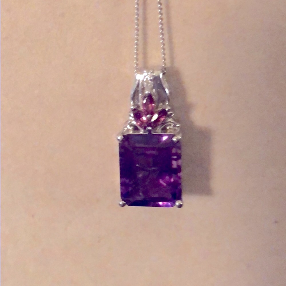 9.25, STS platinum Amethyst /Tourmaline/zircon 20”